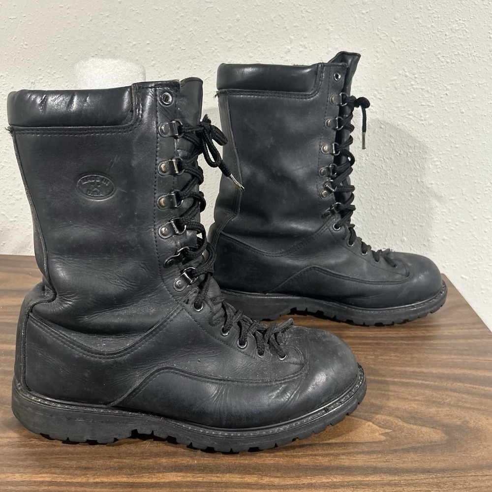 Vintage Matterhorn Leather GoreTex Combat Boots 9.5 N Black Made in USA Tactical - Picture 4 of 11